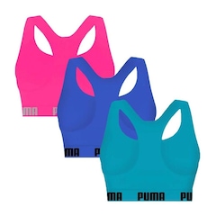 Kit Top Fitness Puma Nadador sem Costura - 3 Unidades - Feminino - Foto 2
