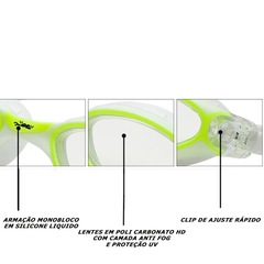 Óculos de Natação Gold Sports Phantom Performance 8.0 High Definition - Foto 2