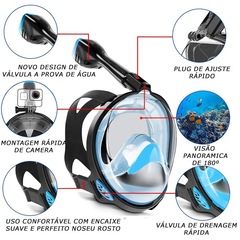 Máscara Subaquática de Mergulho Gold Sports Full Face Confort com Snorkel - Foto 2