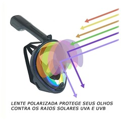 Mascara Subaquática de De Mergulho Gold Sports Pro Polarizada Full Face com Snorkel - Foto 5