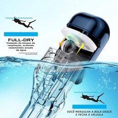 Mascara Subaquática de De Mergulho Gold Sports Pro Polarizada Full Face com Snorkel - Foto 8