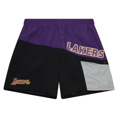 Short Mitchell & Ness Nylon Utility Los Angeles Lakers - Masculino - Foto 1