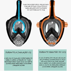 Mascara Subaquática de De Mergulho Gold Sports Sea Full Face com Snorkel - Foto 5
