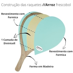 Kit Raquete de Frescobol Arroz Fórmica + Munhequeira - Foto 4