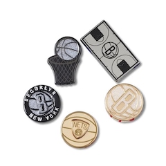 Kit Jibbitz Crocs Nba Brooklyn Nets Pack Com 5 Peças - Foto 1