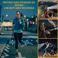 Lanterna de Cabeça Gold Sports Holofote Pro Recarregável 8 Model Bateria de Lítio a Prova de Água - Foto 7