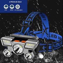 Lanterna de Cabeça Gold Sports Holofote Recarregável 4 Model Bateria de Lítio a Prova de Água - Foto 5