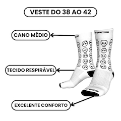 Meia Ciclismo Corrida Esportiva Cano Médio Ert Skull - Foto 2