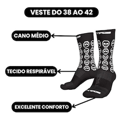 Meia Ciclismo Corrida Esportiva Cano Médio Ert Skull - Foto 2