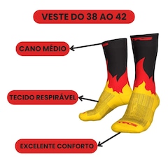 Meia Ciclismo Corrida Esportiva Cano Médio Ert On Fire - Foto 2