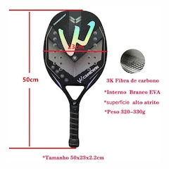 Raquete de Beach Tennis Camewin em Carbono 3K Powersurf - Foto 3