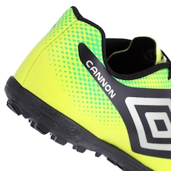 Chuteira Umbro Society Cannon Verde Preto E Prata - Masculina - Foto 8