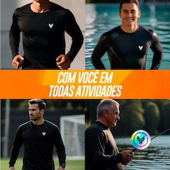 Camiseta Manga Longa Performance Wear Uv 50+ Proteção Solar - Masculina - Foto 5