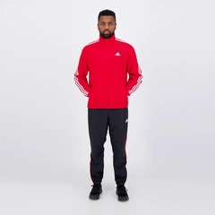 Agasalho adidas 3 Stripes Vermelho e Preto - Foto 2