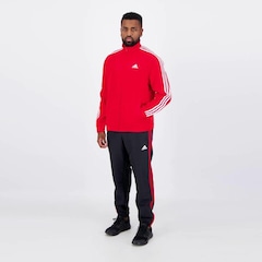 Agasalho adidas 3 Stripes Vermelho e Preto - Foto 4