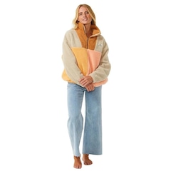 Blusão de Moletom Rip Curl Block Party Printed Fleece Peach - Feminino - Foto 3