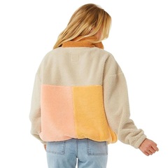 Blusão de Moletom Rip Curl Block Party Printed Fleece Peach - Feminino - Foto 4