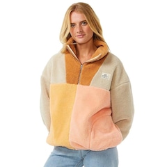 Blusão de Moletom Rip Curl Block Party Printed Fleece Peach - Feminino - Foto 1