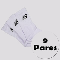 Kit Meia New Balance Cano Longo - 9 Pares - Unissex - Foto 1