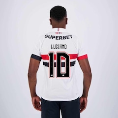 Camisa do São Paulo I 2024 New Balance com Patrocínio 10 Luciano - Masculina - Foto 1