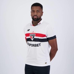 Camisa do São Paulo I 2024 New Balance com Patrocínio 9 Calleri - Masculina - Foto 4