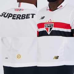 Camisa do São Paulo I 2024 New Balance com Patrocínio 9 Calleri - Masculina - Foto 5