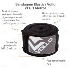 Bandagem Elástica Luta Boxe mma Muay Thai 3 Metros Vollo - Foto 7