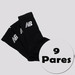 Kit Meias New Balance com 9 Pares Cano Longo Adulto - Foto 1