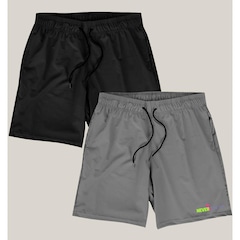 Kit Short Academia Elastano Wss Gym Never Give Up - Masculino - Foto 1