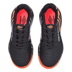 Chuteira Umbro Futsal Pro 5 Jr Preta Laranja e Azul - Infantil - Foto 5