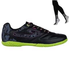 Kit Chuteira Futsal Topper Capita Iii e Meião - Adulto - Foto 1