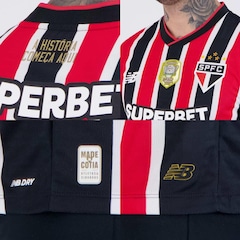 Camisa do São Paulo II 2024 New Balance Com Patrocínio Patch Campeão Copa do Brasil 2023 - Masculina - Foto 5