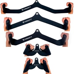 Kit Puxadores Anatômicos Academia Musculação Yangfit + Suporte - Foto 4
