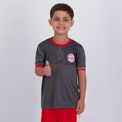 Camisa Bayern de Munique Infantil Cinza - Foto 1