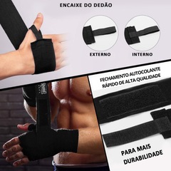 Kit Luva + Boxe + Corda de Pular + Bandagem + Protetor Bucal Spank - Foto 7