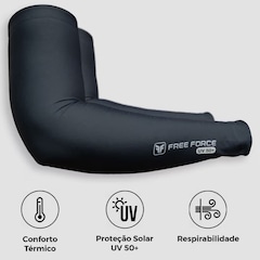 Manguito Ciclismo Verão Free Force Solare Preto Proteção Uv - Foto 3