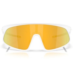 Óculos de Sol Oakley Rslv Matte White Prizm 24K - Foto 4