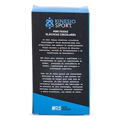 Kit de 4 Mini Faixas Elásticas Circulares + 1 Bolsa de Transporte Kinesiosport Azul - Unissex - Foto 2