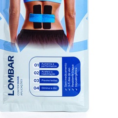 Bandagem Elastica Adesiva Kinesiosport Pré-Cortada Lombar 30Cm e 25Cm - Unissex - Foto 2
