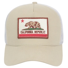 Boné Aba Curva Surf Alive Trucker California Republic Patch - Snapback - Adulto - Foto 2