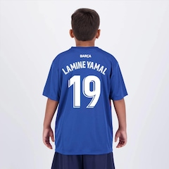 Camisa Barcelona Lamine Yamal 19 Dominant - Infantil - Foto 1