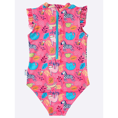 Maiô Praia Safari Rosa Kids Tip Top Infantil - Foto 2