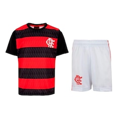 Kit Camisa do Flamengo Mini Craque Braziline + Bermuda - Infantil - Foto 1