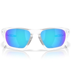 Óculos de Sol Unissex Oakley Lateralis Matte Clear Prizm Sapphire - Foto 3