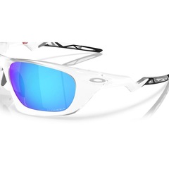 Óculos de Sol Unissex Oakley Lateralis Matte Clear Prizm Sapphire - Foto 4