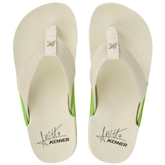 Chinelo Kenner Anitta Nk6 Pro Masculino - Branco e Verde - Foto 2