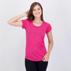 Camiseta Puma Performance Heather Cat Logo Feminina - Foto 1