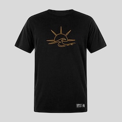 Camiseta Preta Plus Size Masculina Sunset Line Algodão Prime Wss - Foto 1