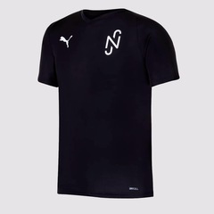 Camiseta Puma Neymar JR NJR Teamliga Core Juvenil Preta e Branca - Foto 1