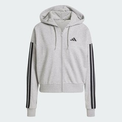Blusão adidas Capuz Zíper Essentials Três Listras - Feminina - Foto 3